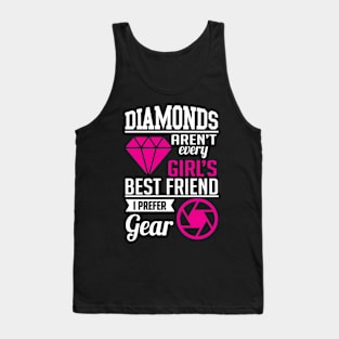 Diamonds photographer gear (white) Tank Top